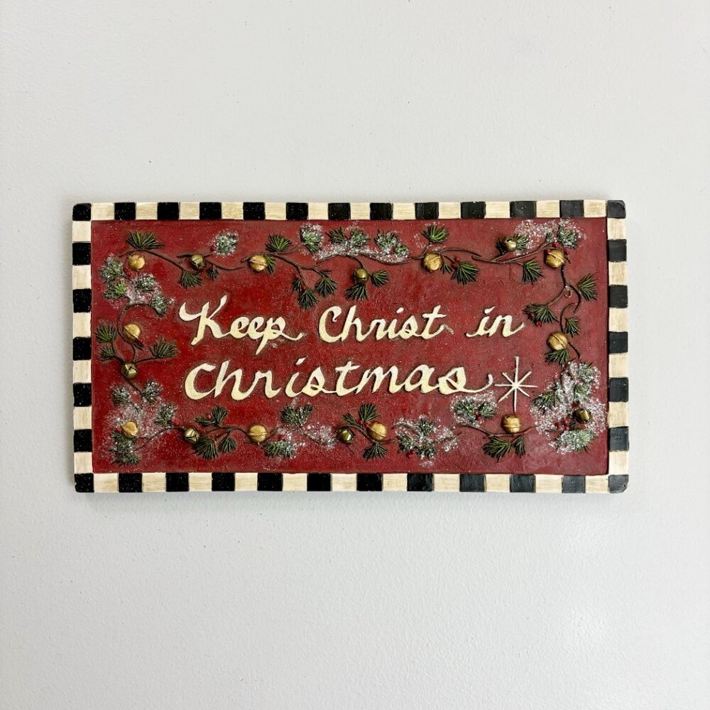 PENNY LANE Keep Christ In Christmas Holiday Wall Plaque Sign Faith Farmhouse